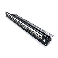 24 Port Shielded Cat6A Patch Panel | 10 Gigabit Support | Nickel Plated for Grounding | by SERVEREDGE