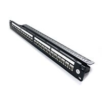 24 Port Shielded Cat6A 10 Gigabit Patch Panel | Metal Housing | EMI Reduction | by SERVEREDGE