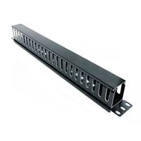 1RU Plastic Cable Management Rail | 24 Slots | Durable Material | Includes Mounting Hardware | by SERVEREDGE