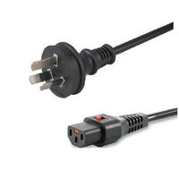IEC Lock Power Cord | 2m IEC C13 to Aus 3 Pin Plug | Patented Locking Mechanism | SAA Approved | by SERVEREDGE