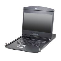 16-Port 19inch LCD KVM Switch | PS/2 & USB Support | Includes 16 Custom KVM Cables | by SERVEREDGE