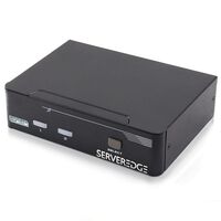 2-Port Dual Monitors DVI USB KVM Switch | Audio & Mic Support | Compact Design | by SERVEREDGE