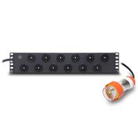 12 Port PDU | 32A Current Rating | Overload Protection | 2RU Horizontal Mount | by SERVEREDGE
