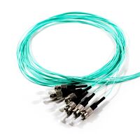 Serveredge ST Pigtail Multimode OM3 | 2 Meters Length | 6 Fibres | Aqua Jacket | by SERVEREDGE