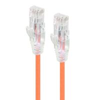 2m Orange Ultra Slim Cat6 Network Cable | 28AWG | 50u Gold Plated Connectors | Flexible Design | by SERVEREDGE