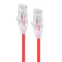 1m Red Ultra Slim Cat6 Network Cable | 28AWG | 50u Gold Plated Connectors | Flexible Design | by SERVEREDGE