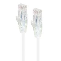 1m White Ultra Slim Cat6 Network Cable | 28AWG | 50u Gold Plated Connectors | Flexible Design | by SERVEREDGE