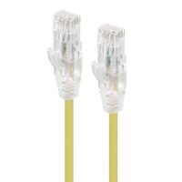 1m Yellow Ultra Slim Cat6 Network Cable | 28AWG | 50u Gold Plated Connectors | Flexible Design | by SERVEREDGE