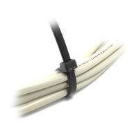 Nylon Cable Tie Black UV Rated | 200mm Length | Strong Nylon Construction | Versatile Bundling | @Bag of 100 | by SERVEREDGE