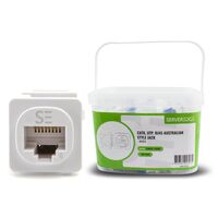 Cat6 UTP RJ45 Australian Style Jack | Compliant with AS/NZS Standards | UL 94V-O Flame Retardant | @Pack of 100 | by SERVEREDGE