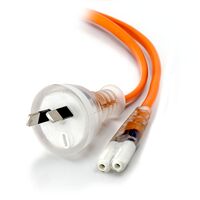 1m Power Cord 2 Pin Aus (M) IEC C7 | Insulated Pins for Safety | Medical Application | by SERVEREDGE