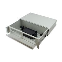 2RU Fibre Sliding Patch Panel | Splice Cassette & Protector | Easy Access Design | by SERVEREDGE
