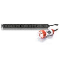 12 Port PDU | 10 x C13 & 2 x C19 Outputs | 32A Input Plug | Vertical Rack Mount | by SERVEREDGE