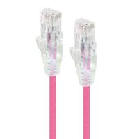 Cat6 Network Cable | 0.30m Pink Ultra Slim | 28AWG | 50u Gold Plated | by SERVEREDGE
