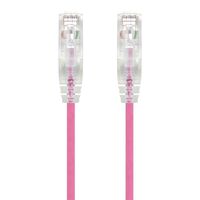2m Pink Ultra Slim Cat6 Network Cable | 28AWG | 50u Gold Plated Connectors | Flexible Design | by SERVEREDGE