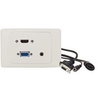 HDMI VGA 3.5mm Audio Wall Plate | High-Definition & Analog Support | White Finish | by SERVEREDGE