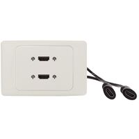 HDMI Wall Plate | 2 HDMI Ports | Horizontal Design | White Finish | by SERVEREDGE
