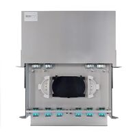 SC OM4 24 Port 1RU Fibre Sliding Patch Panel | Splice Cassette & Protector | Easy Access Design | by SERVEREDGE