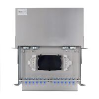 LC OS2 24 Port 1RU Fibre Sliding Patch Panel | Splice Cassette & Protector | Rack Mounting Kit | by SERVEREDGE