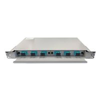 SC OM4 24 Port 1RU Fibre Sliding Patch Panel | Splice Cassette & Protector | Easy Access Design | by SERVEREDGE