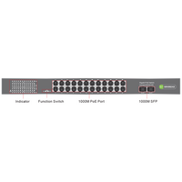 24 Port Gigabit PoE Unmanaged Ethernet Switch | 10/100/1000BASE-T | 2x1G SFP Uplink | by SERVEREDGE