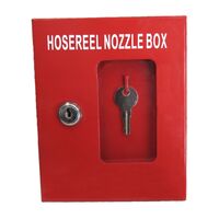 Fire Hose Reel Nozzle Box | Secure 003 Key Lock | Compact Wall Mount | by Fire Factory Australia