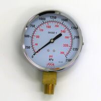 Hydrant Pressure Gauge | Dry Type 55mm Dial | Up to 1000kPa | 1/4 inch PT Thread | by Fire Factory Australia