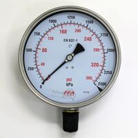 Hydrant Pressure Gauge | Dry Type 55mm Dial | Up to 1000kPa | 1/4 inch PT Thread | by Fire Factory Australia