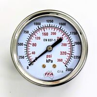 Hydrant Pressure Gauge | Dry Type 55mm Dial | Up to 1000kPa | 1/4 inch PT Thread | by Fire Factory Australia