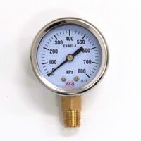 Hydrant Pressure Gauge | Dry Type 55mm | Up to 1000kPa | 1/4 inch PT Thread | by Fire Factory Australia