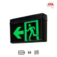 Universal Surface Mount Exit Box | Durable Black Design | Compatible with Standard Exit Sign Modules | by Fire Factory Australia