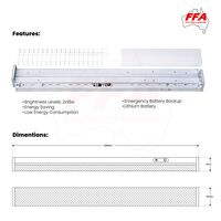 4 Foot LED Emergency Light | 20W Bright Illumination | Protective Wire Guard | Lithium Battery | by Fire Factory Australia