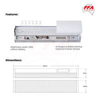 2x9W Twin LED Emergency Batten Light | Quickfit Module | Lithium Battery | by Fire Factory Australia