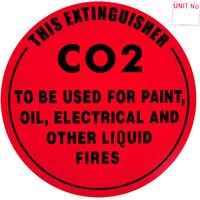 CO2 Extinguisher Identification Sign | Durable Metal Construction | Clear Visibility | @Each by Fire Factory Australia