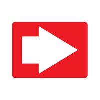 Directional Arrow (RED) Sign | High Visibility | Durable Plastic | Compact Size | by Fire Factory Australia