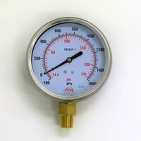 Hydrant Pressure Gauge | Dry Type 55mm | Up to 1000kPa | 1/4 inch PT Thread | by Fire Factory Australia