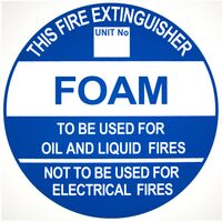 FOAM Extinguisher Identification Sign | Durable Plastic or Metal | High Visibility | 193mm x 193mm | by Fire Factory Australia