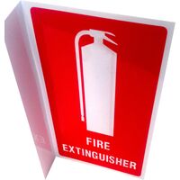 Fire Extinguisher Angled Location Sign | Medium Size | Durable Plastic or Metal | Complies with Fire Safety Standards | by Fire Factory Australia