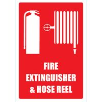 Fire Extinguisher & Hose Reel Angle Sign | Durable Weather-Resistant Plastic | High Contrast Visibility | by Fire Factory Australia