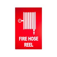 Fire Hose Reel Sign | Durable Weather-Resistant Plastic | Clear Identification | Medium Size | by Fire Factory Australia