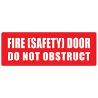 Fire Safety Door Do Not Obstruct Sign | High Visibility Red | Durable Material | Wall or Door Mounting | by Fire Factory Australia