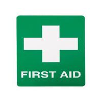 First Aid Sign for Vehicle | Self-Adhesive Vinyl | Compact 100mm x 100mm | Durable for Vehicle Use | by Fire Factory Australia