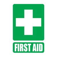 First Aid Sign for Vehicle | Self-Adhesive | Weather-Resistant Vinyl | Clear First Aid Symbol | @100mm x 150mm | by Fire Factory Australia