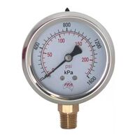 Hydrant Pressure Gauge | 70mm Dry Dial | Up to 1600kPa | 1/4 inch PT Thread | by Fire Factory Australia