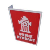 Fire Hydrant Angle Sign | Durable Weather-Resistant Plastic | Clear Identification Design | 155mm x 230mm | by Fire Factory Australia