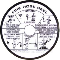 Fire Hose Reel Instruction Label | 18cm Diameter | Durable Weather-Resistant Material | Clear Usage Instructions | by Fire Factory Australia