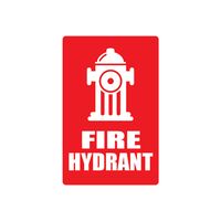 Fire Hydrant Sign with PIC & WORD (Small) | Durable Plastic/Metal | Weather Resistant | by Fire Factory Australia