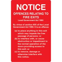 Fire Exit Notice Sign | Durable Plastic | Complies with Fire Safety Regulations | 155mm x 230mm | by Fire Factory Australia