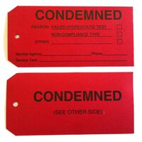 Service Tag - CONDEMNED | Durable Plastic | 135mm x 65mm | by Fire Factory Australia