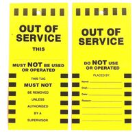 Service Tag - Out of Service | Durable Plastic | 172mm x 80mm | by Fire Factory Australia